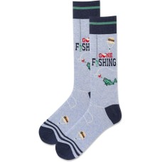 HotSox Men's Gone Fishing Socks 1 Pair, Chambrey, Men's 10-13 Shoe HotSox Men's Gone Fishing Socks 1 Pair, Chambrey, Men's 10-13 Shoe