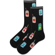 HotSox Women's Seltzer Cans Socks 1 Pair, Black, Women's 9-11 Shoe
