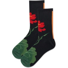 HotSox Women's Lotus Floral Socks 1 Pair, Black, Women's 9-11 Shoe HotSox Women's Lotus Floral Socks 1 Pair, Black, Women's 9-11 Shoe