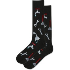 HotSox Men's Plumber Socks 1 Pair, Black, Men's 10-13 Shoe