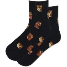 HotSox Women's Owl Quarter Socks 1 Pair, Black, Women's 9-11 Shoe HotSox Women's Owl Quarter Socks 1 Pair, Black, Women's 9-11 Shoe