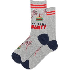 Hot Sox Women's United We Party Crew Socks 1 Pair, Grey Heather, Women's 9-11 Shoe Hot Sox Women's United We Party Crew Socks 1 Pair, Grey Heather, Women's 9-11 Shoe