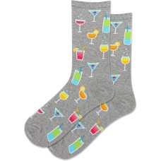 Hot Sox Women's Summer Cocktails Crew Socks 1 Pair, Grey Heather, Women's 9-11 Shoe Hot Sox Women's Summer Cocktails Crew Socks 1 Pair, Grey Heather, Women's 9-11 Shoe