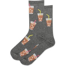 Hot Sox Women's Iced Coffee Crew Socks 1 Pair, Charcoal Heather, Women's 9-11 Shoe Hot Sox Women's Iced Coffee Crew Socks 1 Pair, Charcoal Heather, Women's 9-11 Shoe