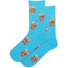 Hot Sox Women's Iced Coffee Crew Socks 1 Pair, Light Turquoise, Women's 9-11 Shoe Hot Sox Women's Iced Coffee Crew Socks 1 Pair, Light Turquoise, Women's 9-11 Shoe