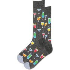 Hot Sox Men's Summer Cocktails Crew Socks 1 Pair, Charcoal Heather, Men's 10-13 Shoe Hot Sox Men's Summer Cocktails Crew Socks 1 Pair, Charcoal Heather, Men's 10-13 Shoe