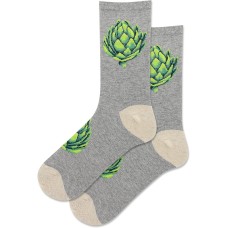 Hot Sox Women's Artichoke Crew Socks 1 Pair, Grey Heather, Women's 9-11 Shoe