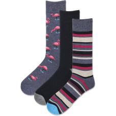 Hot Sox Men's Flamingo Half Cushion Crew Socks 3 Pair, Denim Heather, Men's 10-13 Shoe Hot Sox Men's Flamingo Half Cushion Crew Socks 3 Pair, Denim Heather, Men's 10-13 Shoe