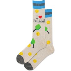 Hot Sox Men's Pickleball Crew Socks 1 Pair, Natural heather, Men's 10-13 Shoe Hot Sox Men's Pickleball Crew Socks 1 Pair, Natural heather, Men's 10-13 Shoe