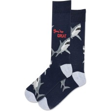 Hot Sox Men's You're Great Crew Socks 1 Pair, Navy, Men's 10-13 Shoe Hot Sox Men's You're Great Crew Socks 1 Pair, Navy, Men's 10-13 Shoe