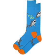 Hot Sox Men's You're Great Crew Socks 1 Pair, Turquise, Men's 10-13 Shoe Hot Sox Men's You're Great Crew Socks 1 Pair, Turquise, Men's 10-13 Shoe