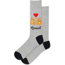 Hot Sox Men's Meowied Crew Socks 1 Pair, Grey Heather, Men's 10-13 Shoe Hot Sox Men's Meowied Crew Socks 1 Pair, Grey Heather, Men's 10-13 Shoe