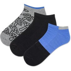 Hot Sox Men's Mushroom Low Cut Socks 3 Pair, Grey Heather, Men's 10-13 Shoe