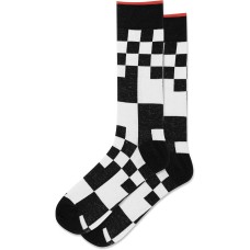 Hot Sox Men's Mixed Grid Crew Socks 1 Pair, Black, Men's 10-13 Hot Sox Men's Mixed Grid Crew Socks 1 Pair, Black, Men's 10-13