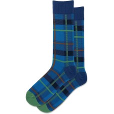 Hot Sox Men's Plaid Crew Socks 1 Pair, Teal, Men's 10-13 Hot Sox Men's Plaid Crew Socks 1 Pair, Teal, Men's 10-13