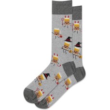 Hot Sox Men's Halloween Beer Crew Socks 1 Pair, Grey Heather, Men's 10-13 Hot Sox Men's Halloween Beer Crew Socks 1 Pair, Grey Heather, Men's 10-13