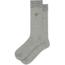 Hot Sox Men's Ribbed Frog Embroidery Wool Crew Socks 1 Pair, Grey Heather, Men's 10-13 Hot Sox Men's Ribbed Frog Embroidery Wool Crew Socks 1 Pair, Grey Heather, Men's 10-13