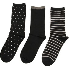 Hot Sox Women's Dot Stripes Crew Socks 1 Pair, Assort, Women's 4-10 Hot Sox Women's Dot Stripes Crew Socks 1 Pair, Assort, Women's 4-10