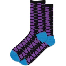 Hot Sox Women's Groovy Crew Socks 1 Pair, Black, Women's 4-10 Hot Sox Women's Groovy Crew Socks 1 Pair, Black, Women's 4-10