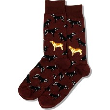 Hot Sox Men's Labrador Socks 1 Pair, Burgandy , Men's 10-13 Hot Sox Men's Labrador Socks 1 Pair, Burgandy , Men's 10-13