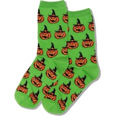 Hot Sox Women's Jack O' Lantern Socks 1 Pair, Bright Green, Women's 4-10 Hot Sox Women's Jack O' Lantern Socks 1 Pair, Bright Green, Women's 4-10