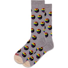 Hot Sox Men's Pride Yin Yang Crew Socks 1 Pair, Grey Heather, Men's Shoe 10-13 Hot Sox Men's Pride Yin Yang Crew Socks 1 Pair, Grey Heather, Men's Shoe 10-13