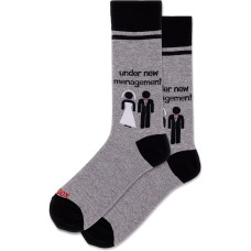 Hot Sox Men's Under New Management Crew Socks 1 Pair, Grey Heather, Men's Shoe 10-13 Hot Sox Men's Under New Management Crew Socks 1 Pair, Grey Heather, Men's Shoe 10-13