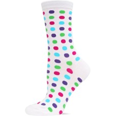 HotSox Womens Classic Large Dot Socks, White, 1 Pair, Womens Shoe 4-10