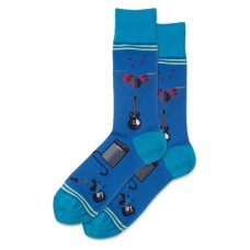 Hotsox Men's Garage Band Crew Socks 1 Pair, Blue, Men's 10-13 Hotsox Men's Garage Band Crew Socks 1 Pair, Blue, Men's 10-13