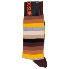 Hot Sox Men's Ombre Stripe Crew Socks 1 Pair, Grey Heather, Men's Shoe 10-13