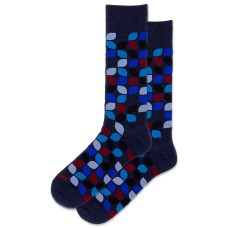 Hot Sox Men's Leafy Geo Crew Socks 1 Pair, Denim Heather, Men's Shoe 10-13 Hot Sox Men's Leafy Geo Crew Socks 1 Pair, Denim Heather, Men's Shoe 10-13