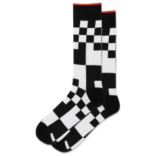 Hot Sox Men's Mixed Grid Crew Socks 1 Pair, Navy, Men's 10-13 Hot Sox Men's Mixed Grid Crew Socks 1 Pair, Navy, Men's 10-13