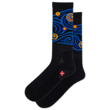 Hot Sox Men's Starry Night Active Crew Socks 1 Pair, Black, Men's 6-12 Shoe Hot Sox Men's Starry Night Active Crew Socks 1 Pair, Black, Men's 6-12 Shoe