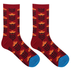 HotSox Women's Retro Floral Socks 1 Pair, Wine, Women's 9-11 Shoe