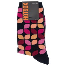 Hot Sox Women's Leafy Geo Crew Socks 1 Pair, Black, Women's Shoe 4-10 Hot Sox Women's Leafy Geo Crew Socks 1 Pair, Black, Women's Shoe 4-10