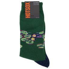 Hot Sox Women's Nympheas Crew Socks 1 Pair, Olive, Women's Shoe 4-10 Hot Sox Women's Nympheas Crew Socks 1 Pair, Olive, Women's Shoe 4-10