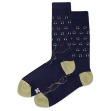Hot Sox Men's Headphones Crew Socks 1 Pair,Navy, Men's 6-12 Shoe Hot Sox Men's Headphones Crew Socks 1 Pair,Navy, Men's 6-12 Shoe