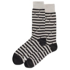 Hot Sox Men's Walking The Line Crew Socks 1 Pair, Grey, Men's 6-12 Shoe Hot Sox Men's Walking The Line Crew Socks 1 Pair, Grey, Men's 6-12 Shoe