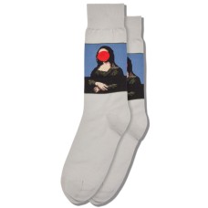 Hot Sox Men's Mona Lisa Dot Crew Socks 1 Pair, Light Grey, Men's 6-12 Shoe Hot Sox Men's Mona Lisa Dot Crew Socks 1 Pair, Light Grey, Men's 6-12 Shoe