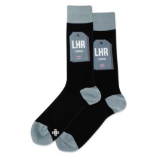 Hot Sox Men's London Luggage Tag Crew Socks 1 Pair, Black, Men's 6-12 Shoe Hot Sox Men's London Luggage Tag Crew Socks 1 Pair, Black, Men's 6-12 Shoe