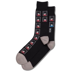 Hot Sox Men's Geisha Stamps Crew Socks 1 Pair, Black, Men's 6-12 Shoe Hot Sox Men's Geisha Stamps Crew Socks 1 Pair, Black, Men's 6-12 Shoe