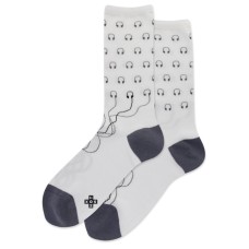 Hot Sox Women's Headphones Crew Socks 1 Pair, Light Grey, Women's 4-10 Shoe Hot Sox Women's Headphones Crew Socks 1 Pair, Light Grey, Women's 4-10 Shoe