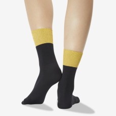 Hot Sox Women's Color Block Metallic Anklet Crew Socks 1 Pair, Black, Women's 4-10 Shoe Hot Sox Women's Color Block Metallic Anklet Crew Socks 1 Pair, Black, Women's 4-10 Shoe