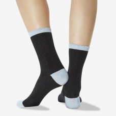 Hot Sox Women's Floral Texture Crew Socks 1 Pair, Peach, Women's 4-10 Shoe