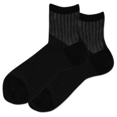 Hot Sox Women's Cotton Sheet Ribbed Anklet Crew Socks 1 Pair, Black, Women's 4-10 Shoe Hot Sox Women's Cotton Sheet Ribbed Anklet Crew Socks 1 Pair, Black, Women's 4-10 Shoe