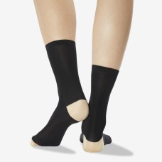 Hot Sox Women's Contrast Heel And Toe Crew Socks 1 Pair, Black, Women's 4-10 Shoe Hot Sox Women's Contrast Heel And Toe Crew Socks 1 Pair, Black, Women's 4-10 Shoe