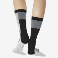 Hot Sox Women's Color Block Stripe Crew Socks 1 Pair, Black, Women's 4-10 Shoe Hot Sox Women's Color Block Stripe Crew Socks 1 Pair, Black, Women's 4-10 Shoe