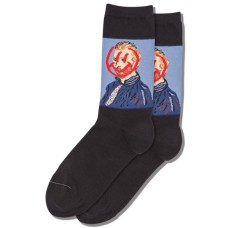 Hot Sox Women's Van Gogh Smiley Crew Socks 1 Pair, Black, Women's 4-10 Shoe Hot Sox Women's Van Gogh Smiley Crew Socks 1 Pair, Black, Women's 4-10 Shoe