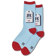Hot Sox Women's Nyc Luggage Tag Crew Socks 1 Pair, Light Blue, Women's 4-10 Shoe Hot Sox Women's Nyc Luggage Tag Crew Socks 1 Pair, Light Blue, Women's 4-10 Shoe
