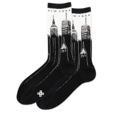 Hot Sox Women's Nyc Skyline Crew Socks 1 Pair, Black, Women's 4-10 Shoe Hot Sox Women's Nyc Skyline Crew Socks 1 Pair, Black, Women's 4-10 Shoe